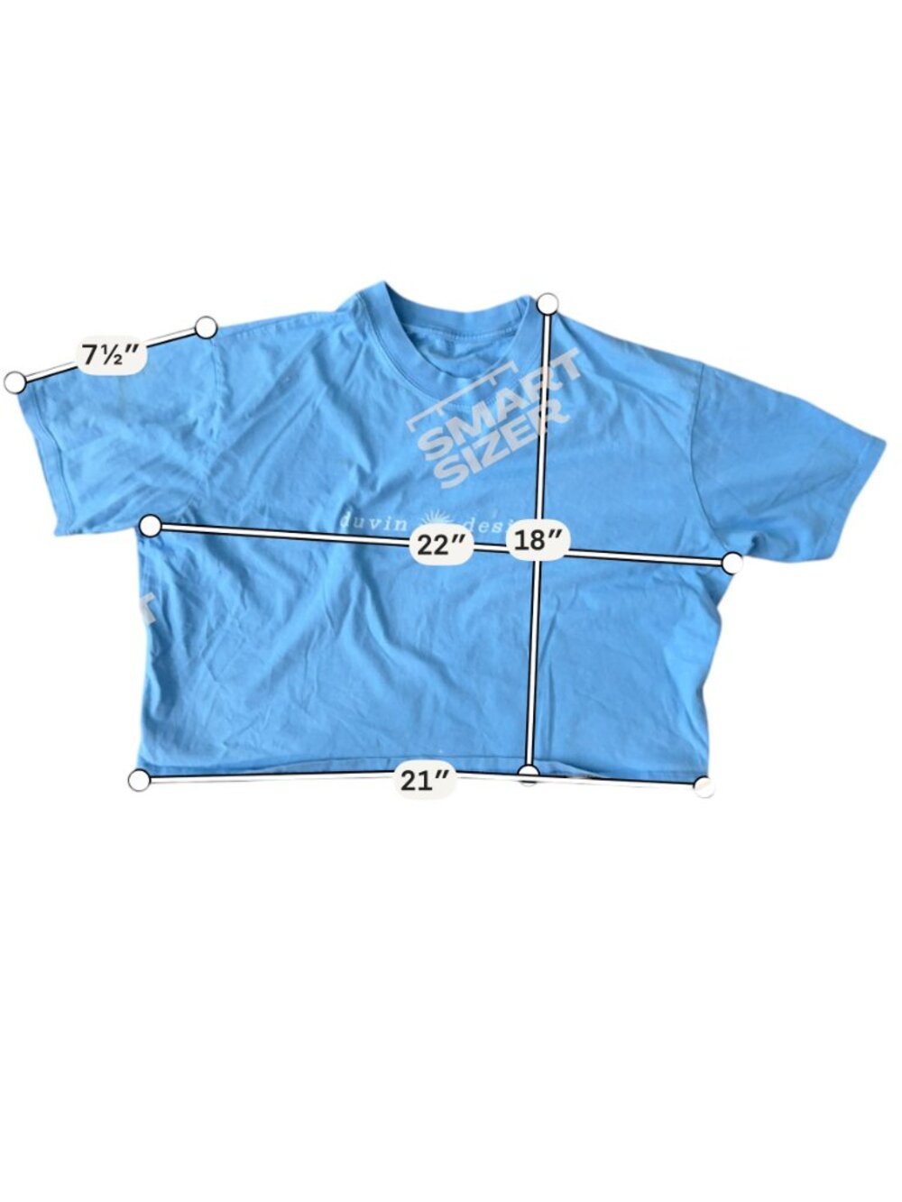 Duvin Design Cropped "Damn It's Hot" Tee- M- Blue - Picture 3 of 7